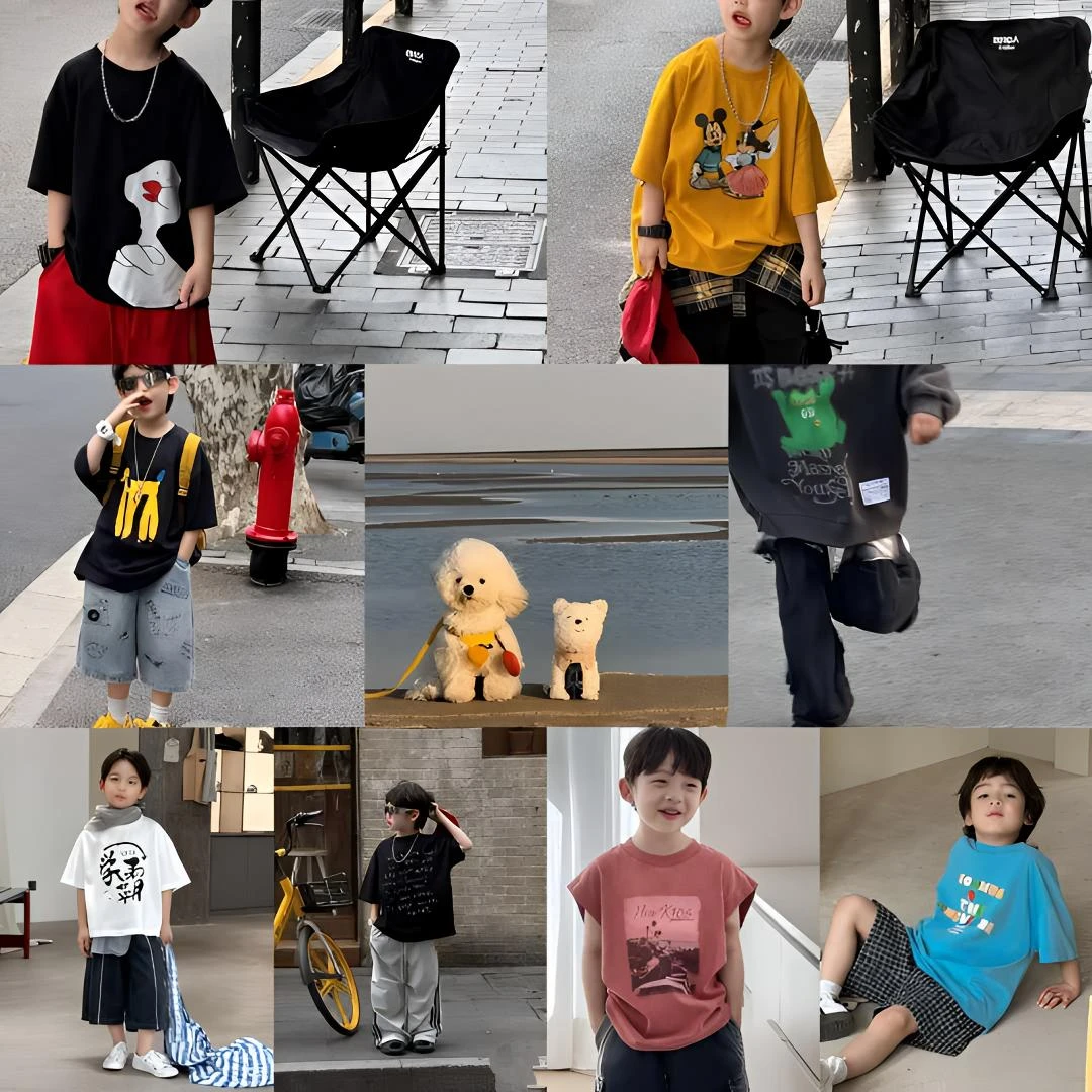 OAOH男童夏装套装潮牌夏季短袖T恤400-465中大童儿童服装