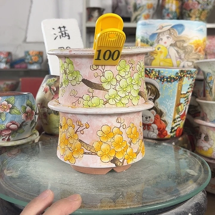 满38包邮 景德镇幸运花盆