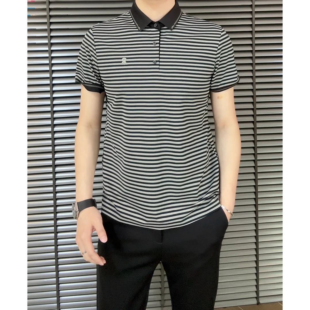小雨男装｜806春夏薄款定制男士绅士感条纹Polo衫S