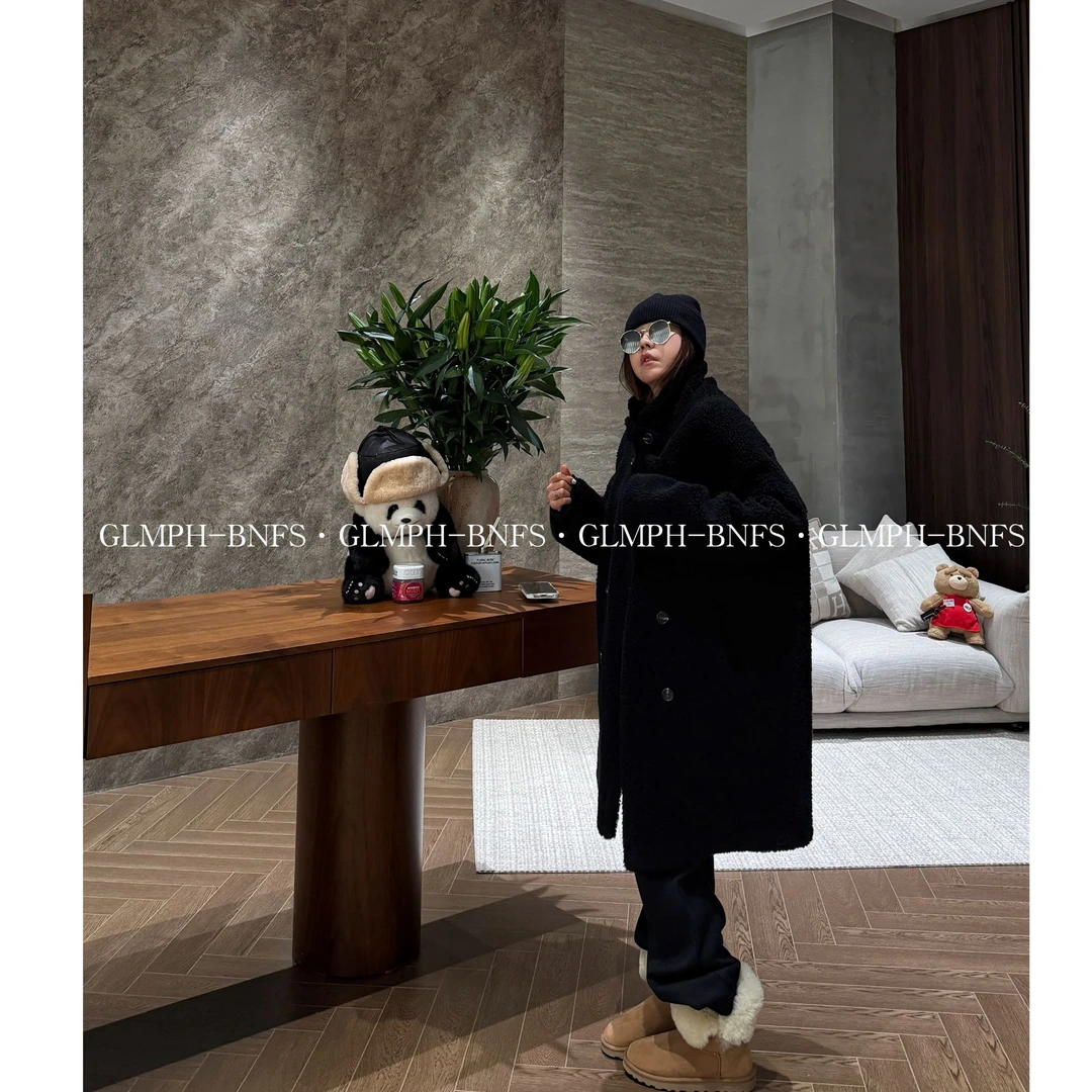 GLMPH-BNFS【100羊毛大衣】两面穿羊毛宽松立领中长款大衣外套-1227