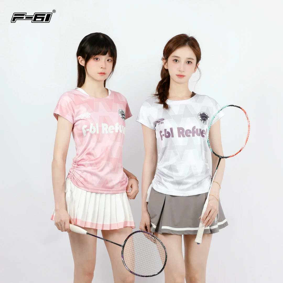 F61新款低糖生命力小飞袖羽毛球服女夏季150g速干网眼面料运动T恤