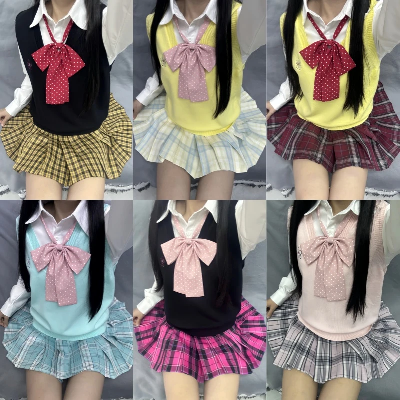 春季【马甲套装】肥猫jk原创正版格裙背心套装学院女秋冬叠穿裙子