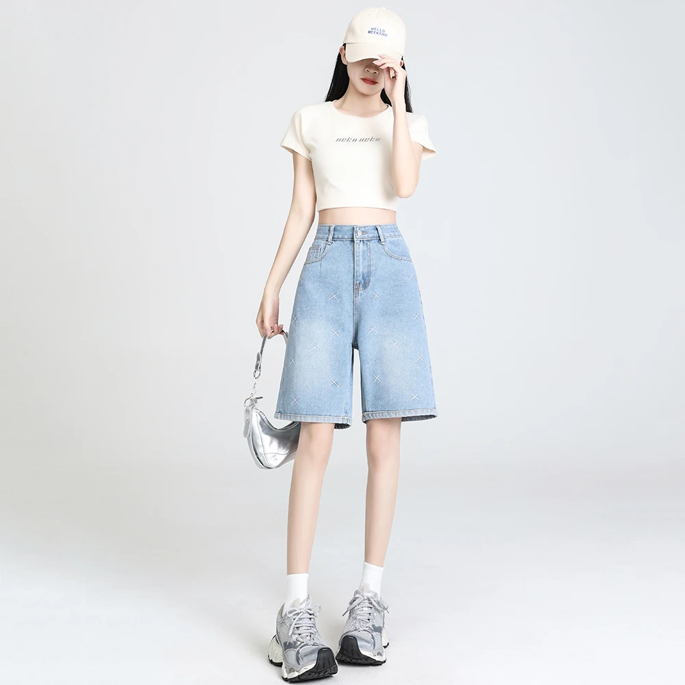 【现货+运费险】五分裤牛仔短裤女2025夏款上新百搭显瘦大码短裤