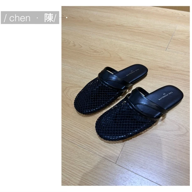 chen·陳【时髦精】渔网镂空凉拖鞋