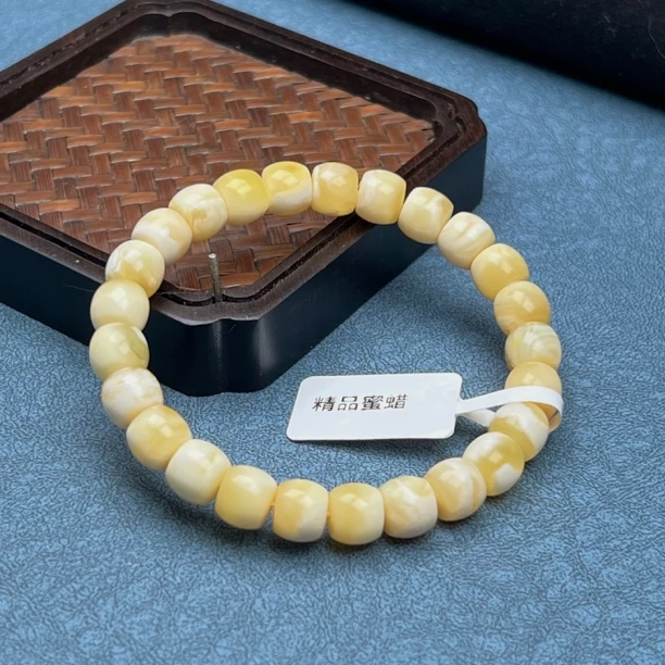 M3903天然蜜蜡 老型手串 8.78克/8.3*7.3mm支持鉴定假一罚四