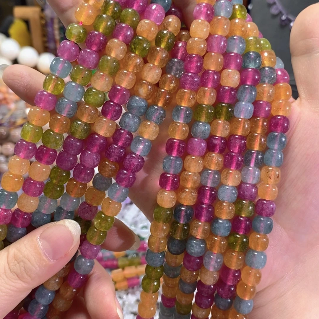 未镶嵌玛瑙/玉髓珠宝半成品碧玺老型一条卡8mm