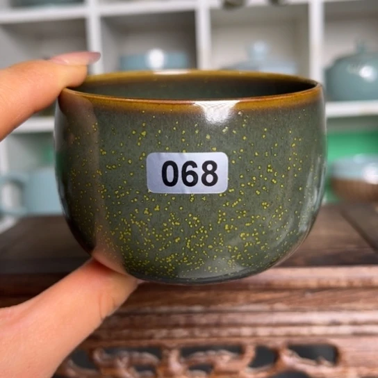 杯068茶叶末洒金罗汉杯手工一级品150cc