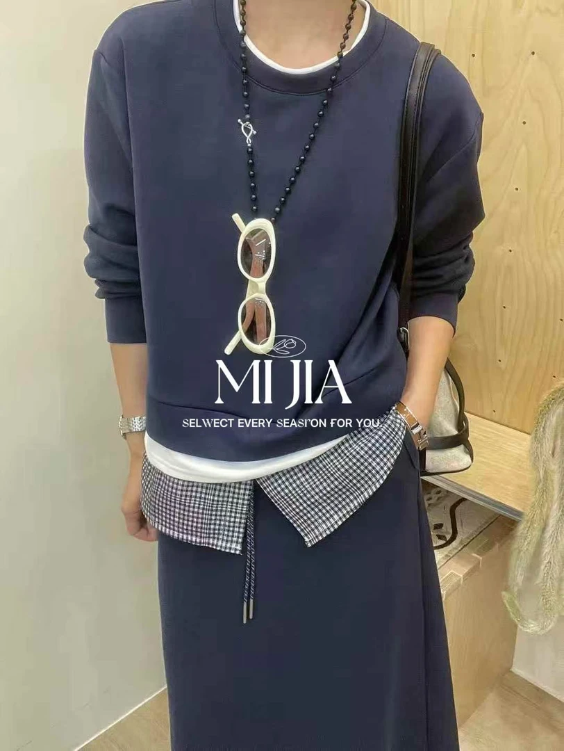 街头风休闲风欧美风时尚套装长袖上衣拼接运动套装