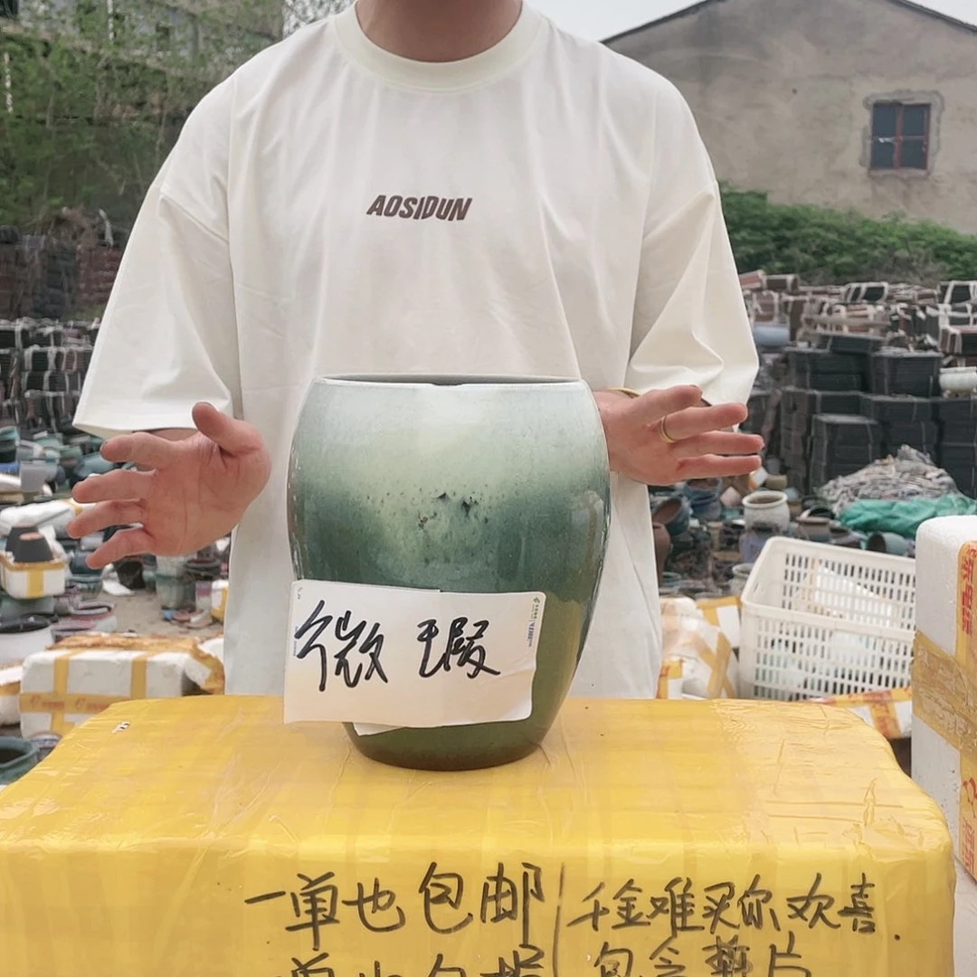 宜兴紫砂粗陶花盆