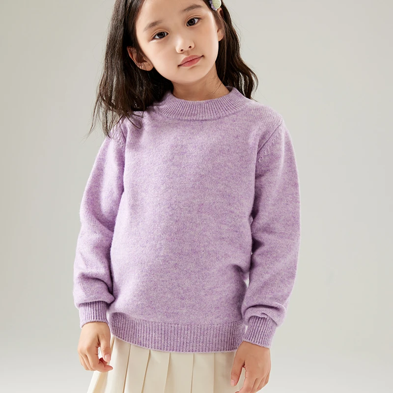 加厚款秋冬100%羊毛衫中大童半高领毛衣宝宝男女童儿童打底针织衫