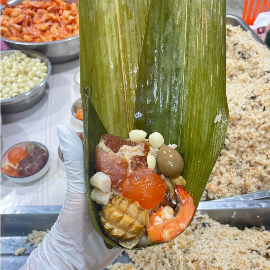 潮汕鲍鱼鲜虾粽子豪华海鲜大粽子全咸粽子200克