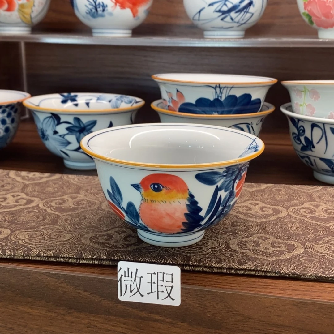 釉下彩老陶泥手工绘制