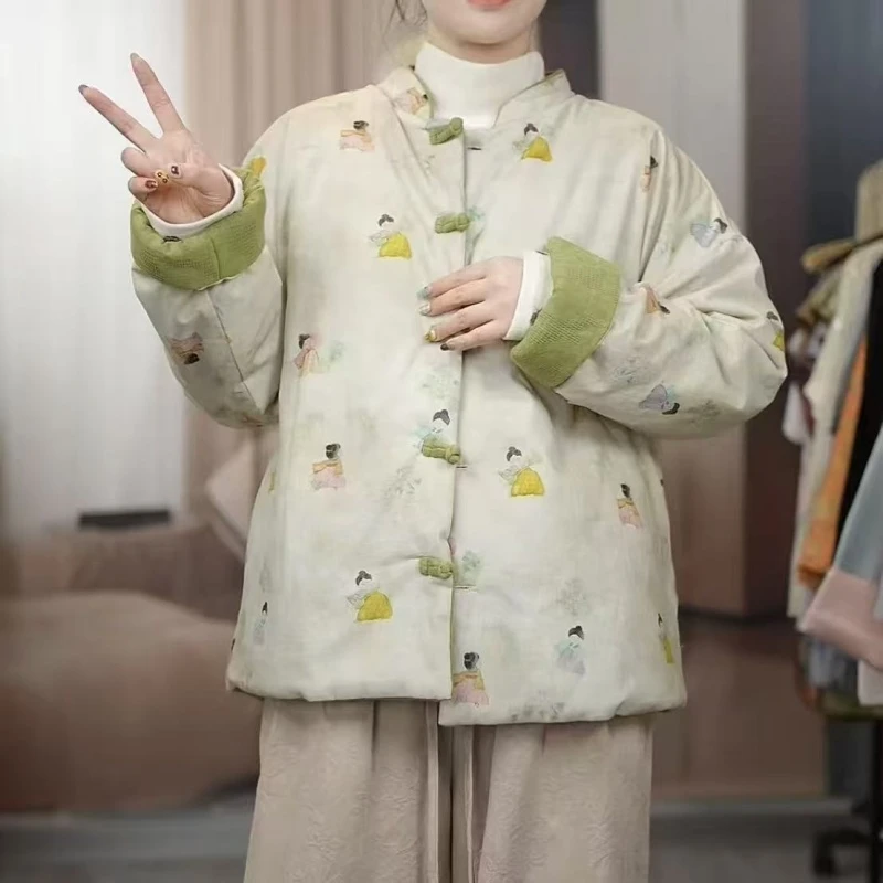 （爆款棉衣）新中式国风盘扣棉服2025秋冬新款加厚保暖棉袄外套