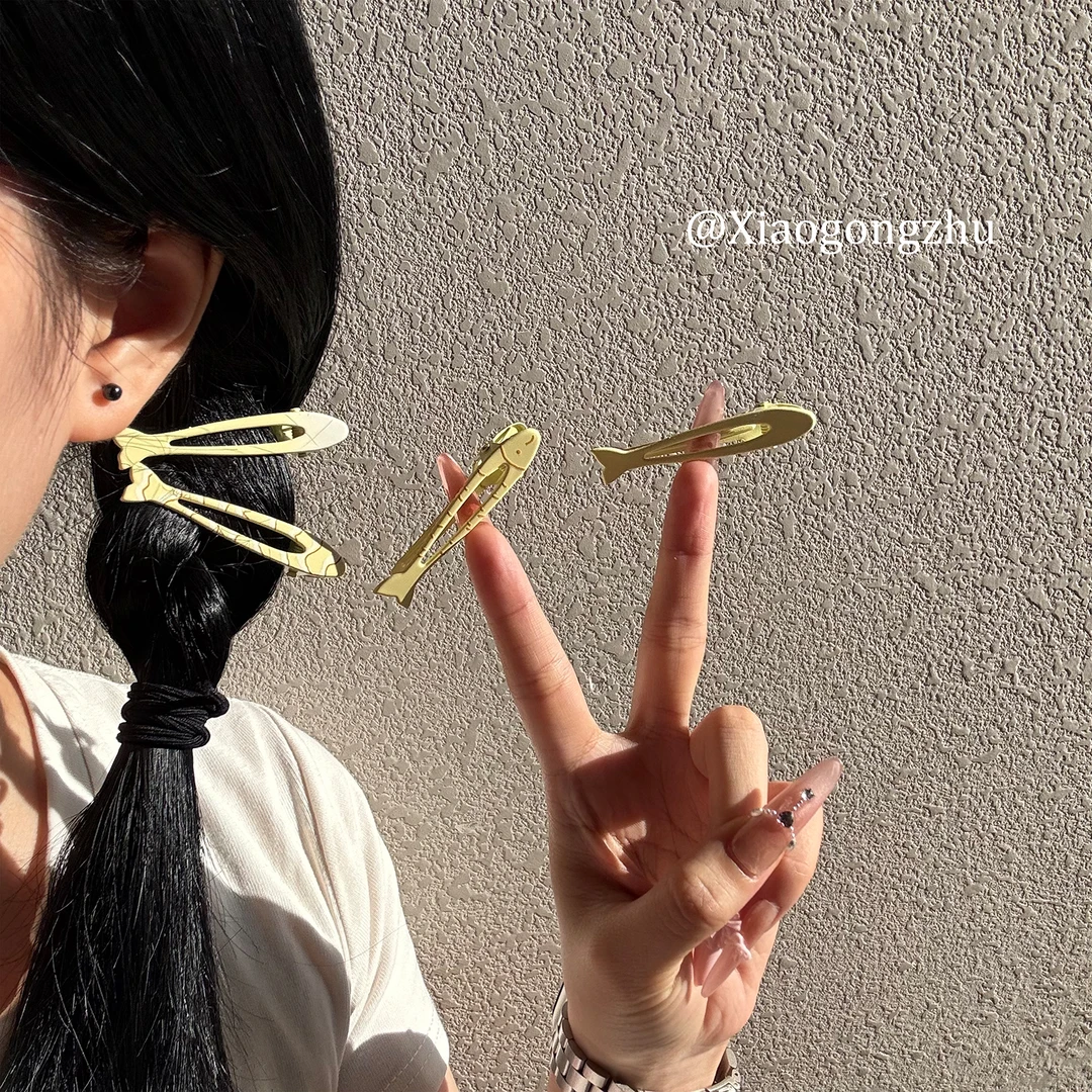 夏日可爱小鱼发卡女前额碎发刘海边夹2025新款甜美鸭嘴夹发夹头饰