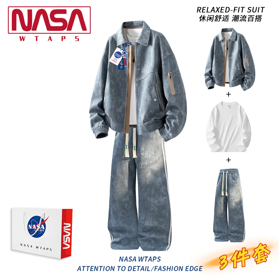 NASA WTAPS扎染套装夹克男款2025潮款痞帅男装一整网红高级感外套