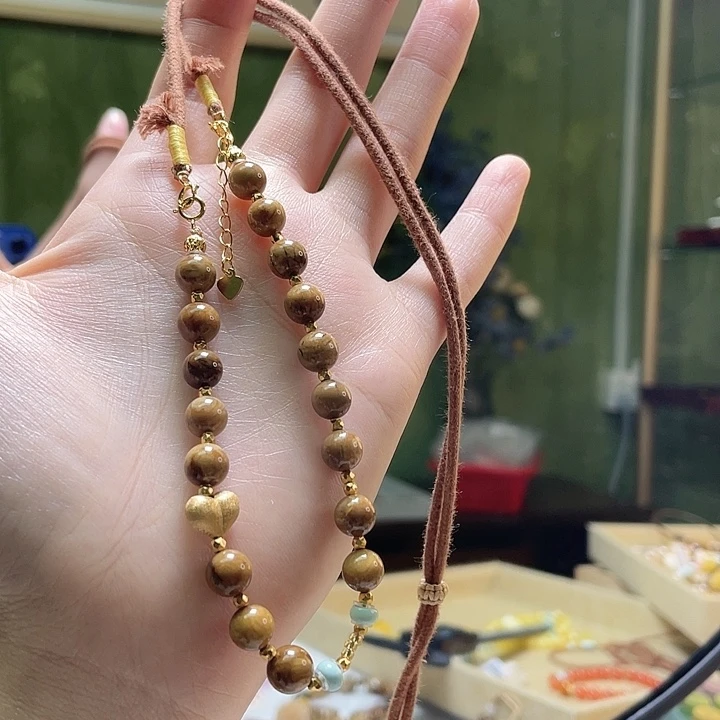 蜜蜡未镶嵌裸石项链