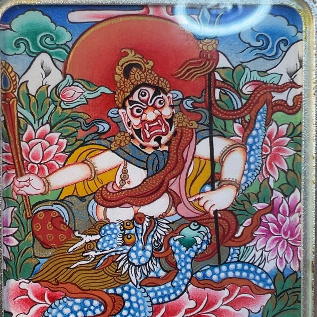 吊坠纯手绘唐卡白财