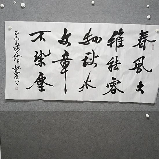 书法春风大雅能容物秋水文章不染尘