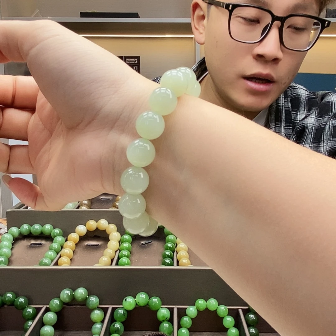 和田玉未镶嵌手串12晴水