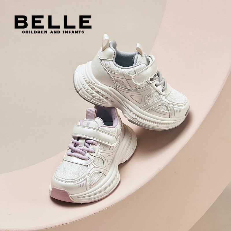 BELLE/百丽2025新春秋中大男女儿童老爹跑步户外运动鞋L5Q301 ZB