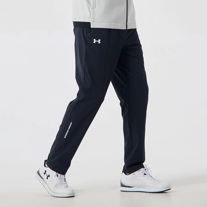 安德玛UA新款梭织直筒长裤轻薄透气跑步运动训练男裤宽松休闲长裤