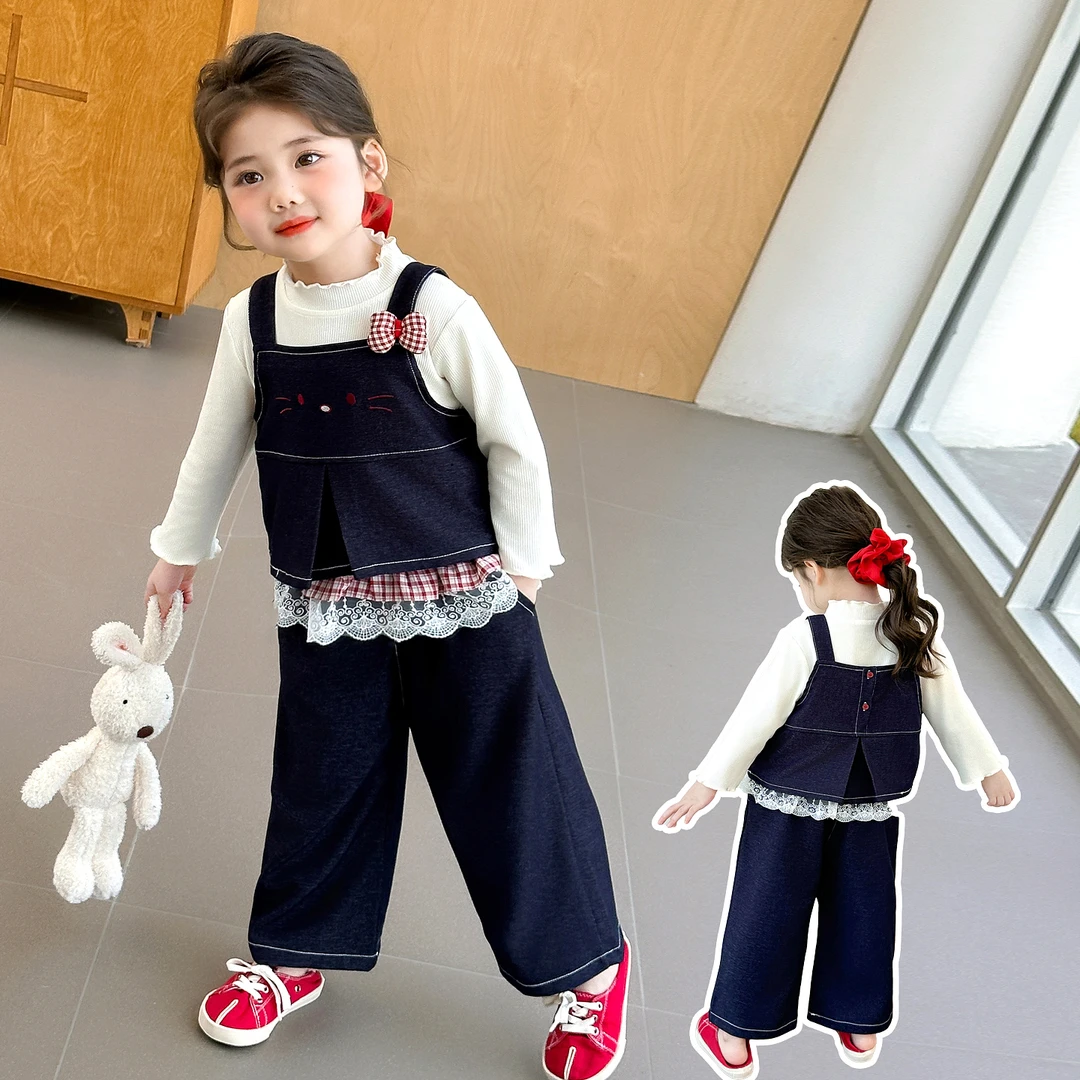 女童春装套装2025新款洋气独特休闲牛仔儿童女宝宝春季韩系穿搭