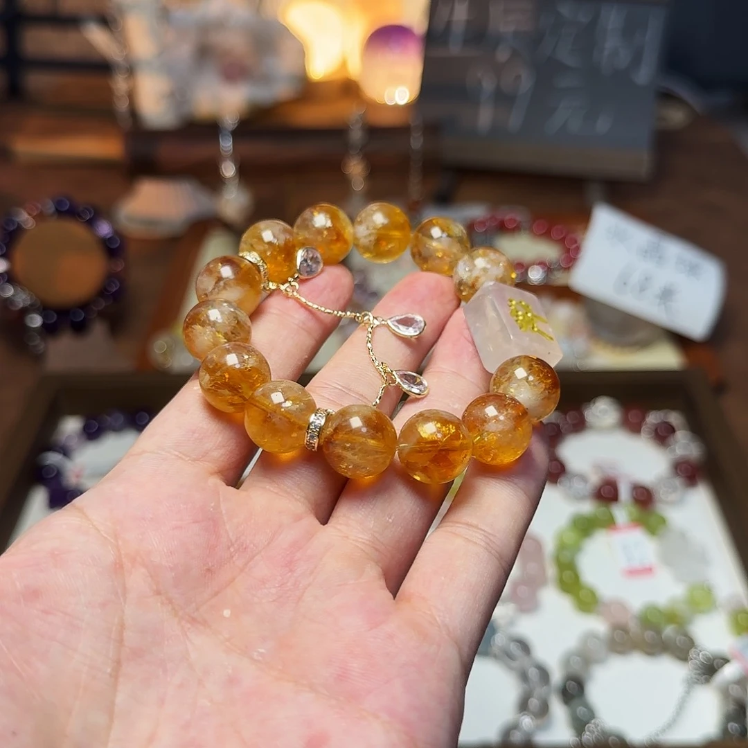 水晶手链合金差****六黄塔晶发财款手串