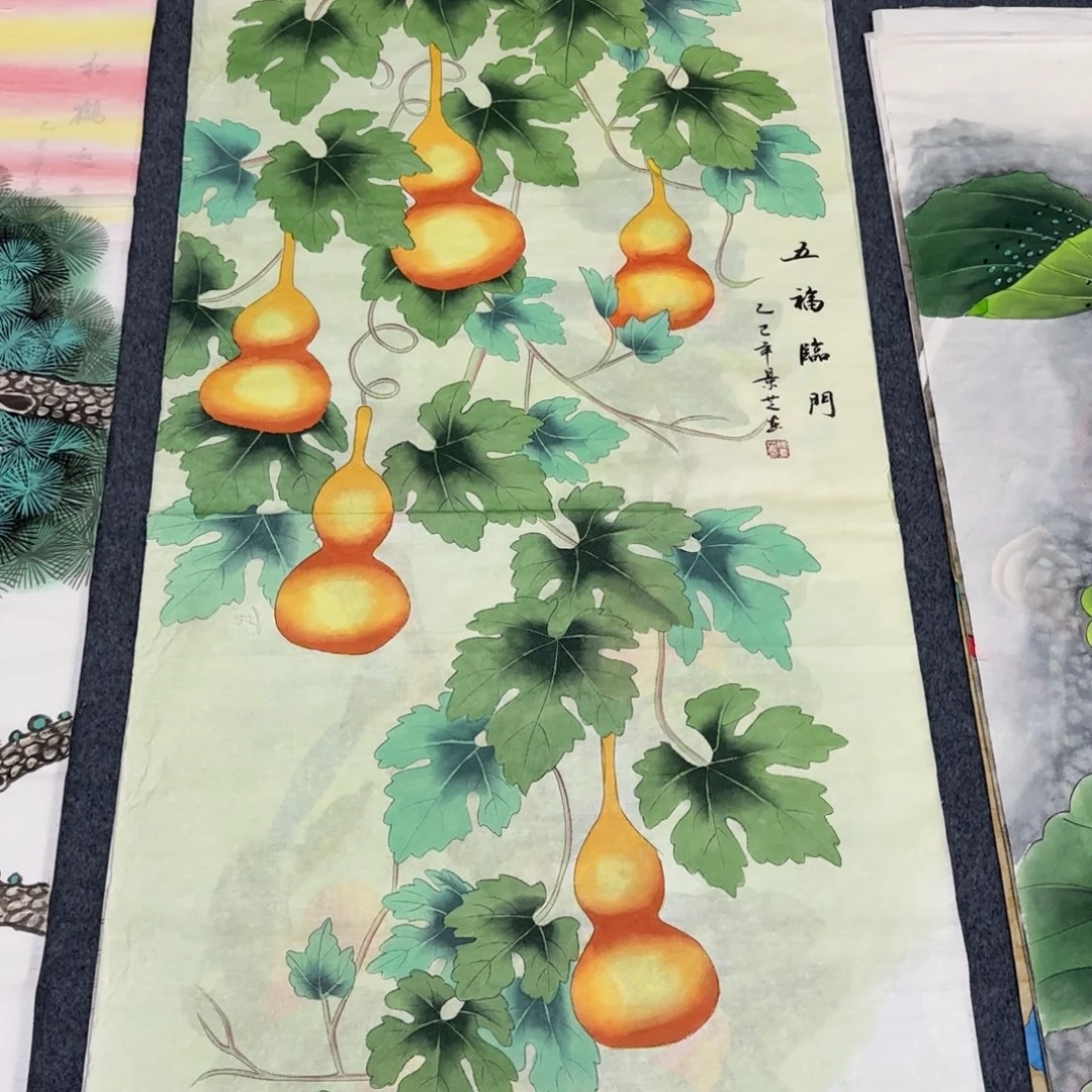 国画尺寸70X138手绘作品