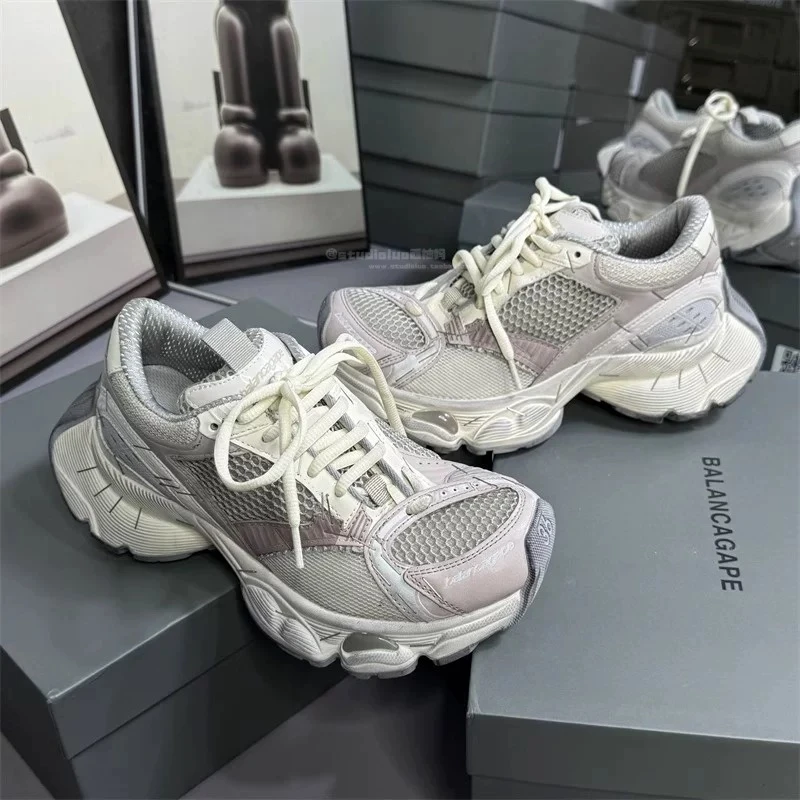 老爹鞋系带夏季男鞋百搭休闲鞋女款ol网面灰色鞋子66181