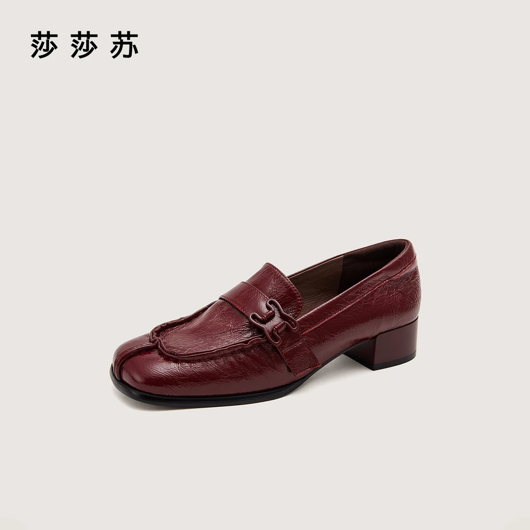 【姜饼人】莎莎苏2025年秋季新款单鞋一脚蹬老钱风乐福鞋ZA65515-40