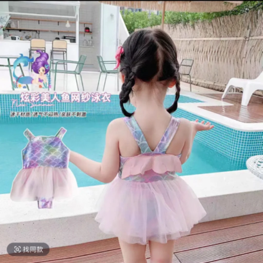 天使翅膀 女童泳衣 韩版