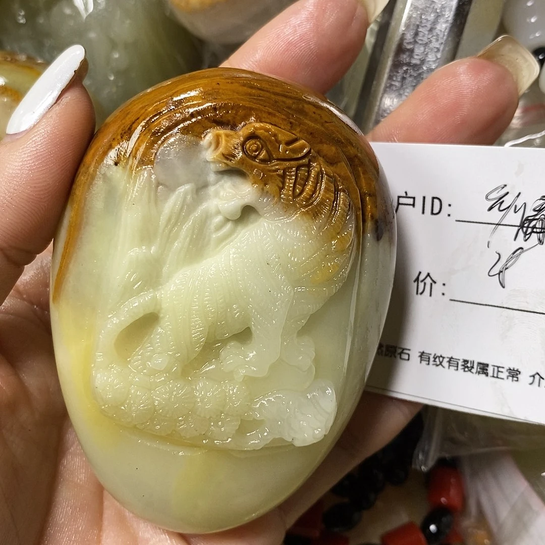 石材?****悠古青石手把件