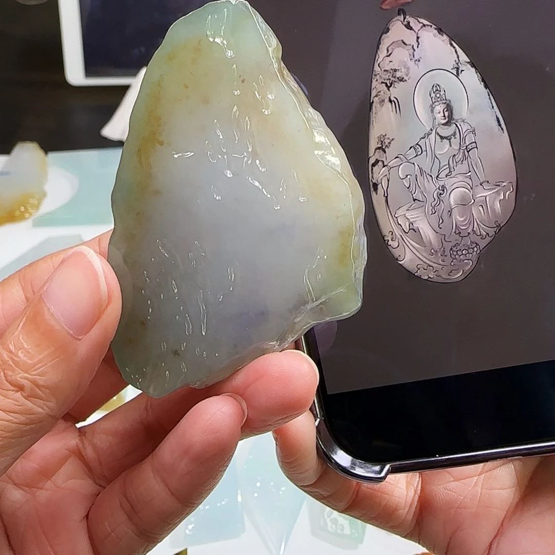 定制翡翠未镶嵌缅甸翡翠挂件