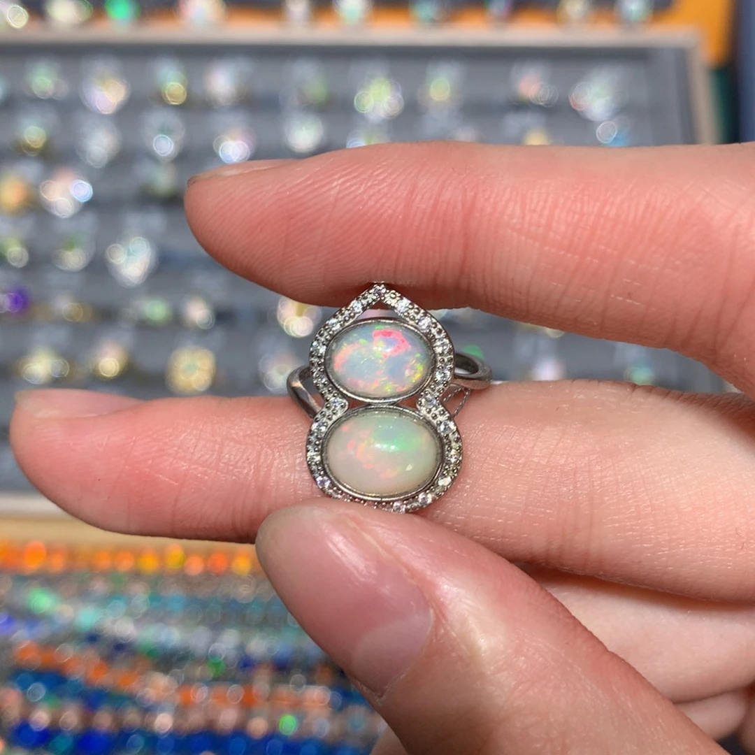 银S925镶嵌欧泊戒指t