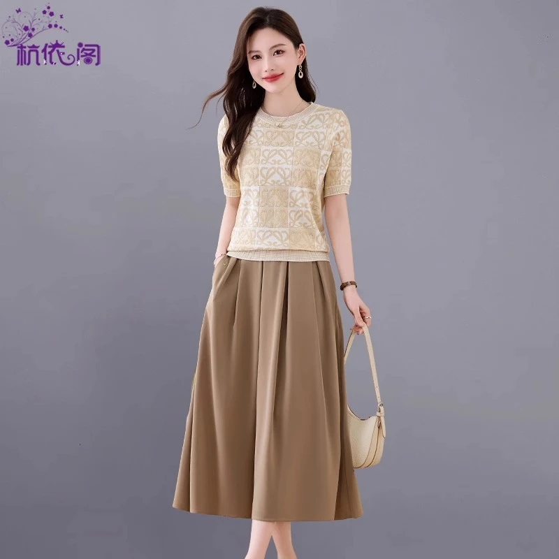 时尚套装连衣裙女夏季2025新款气质通勤洋气休闲高级感两件套裙子