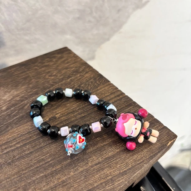 铜合金手链 粉爱心粉头发娃娃手链SL1941