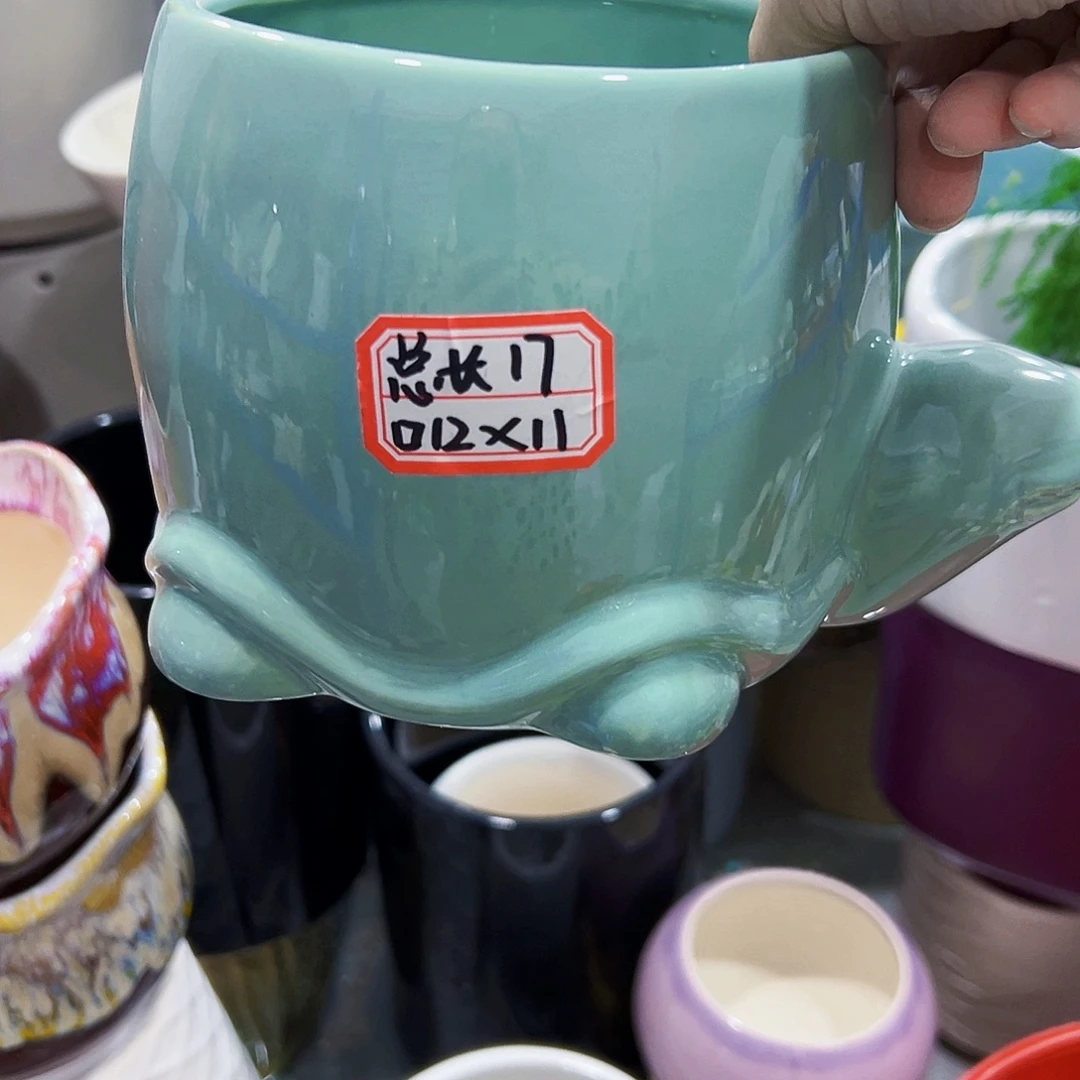 有孔外贸尾单陶瓷花盆凑单10米包邮