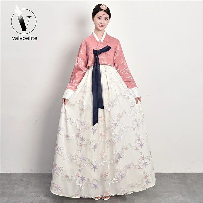 VALVOELITE族服装女士韩服少数民族鲜族服写真舞蹈拍照延吉练习裙