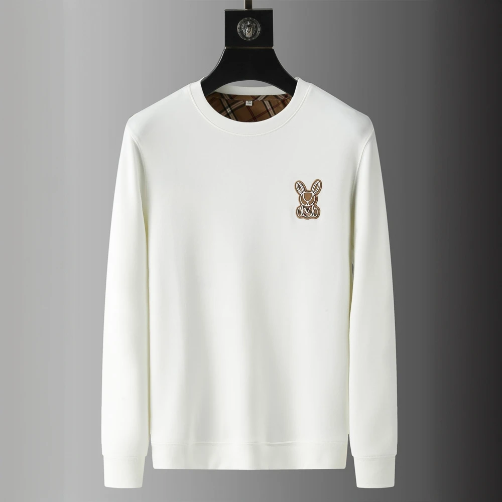 HAMOLENA轻奢男士秋季刺绣长袖男打底衫潮流时尚修身保暖卫衣