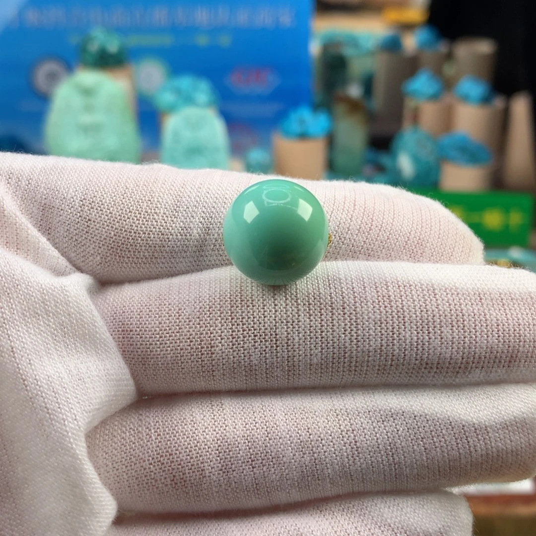 绿松石未镶嵌珠宝奇石14.5mm