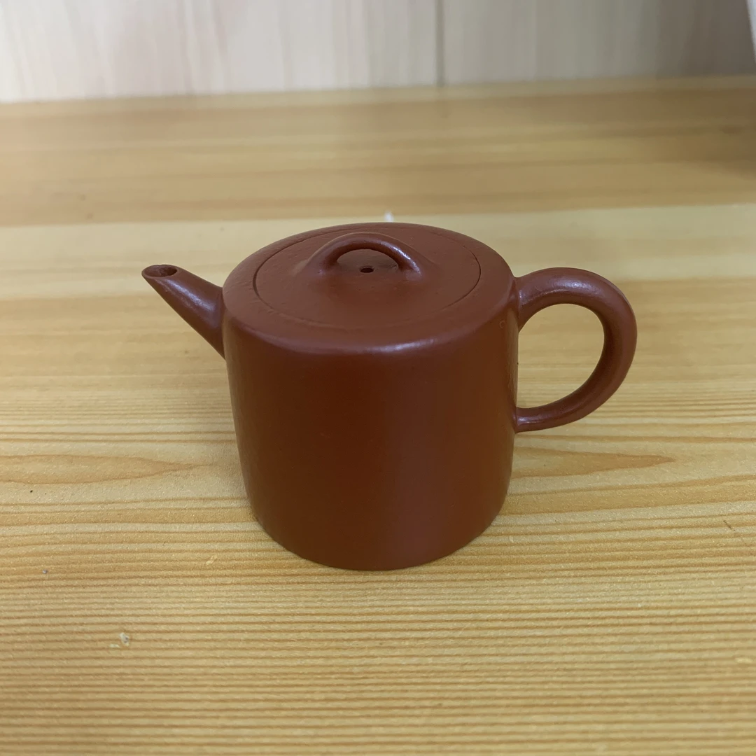 宜兴紫沙壶半手工朱泥壶础柱壶小品汉瓦壶60毫升左右