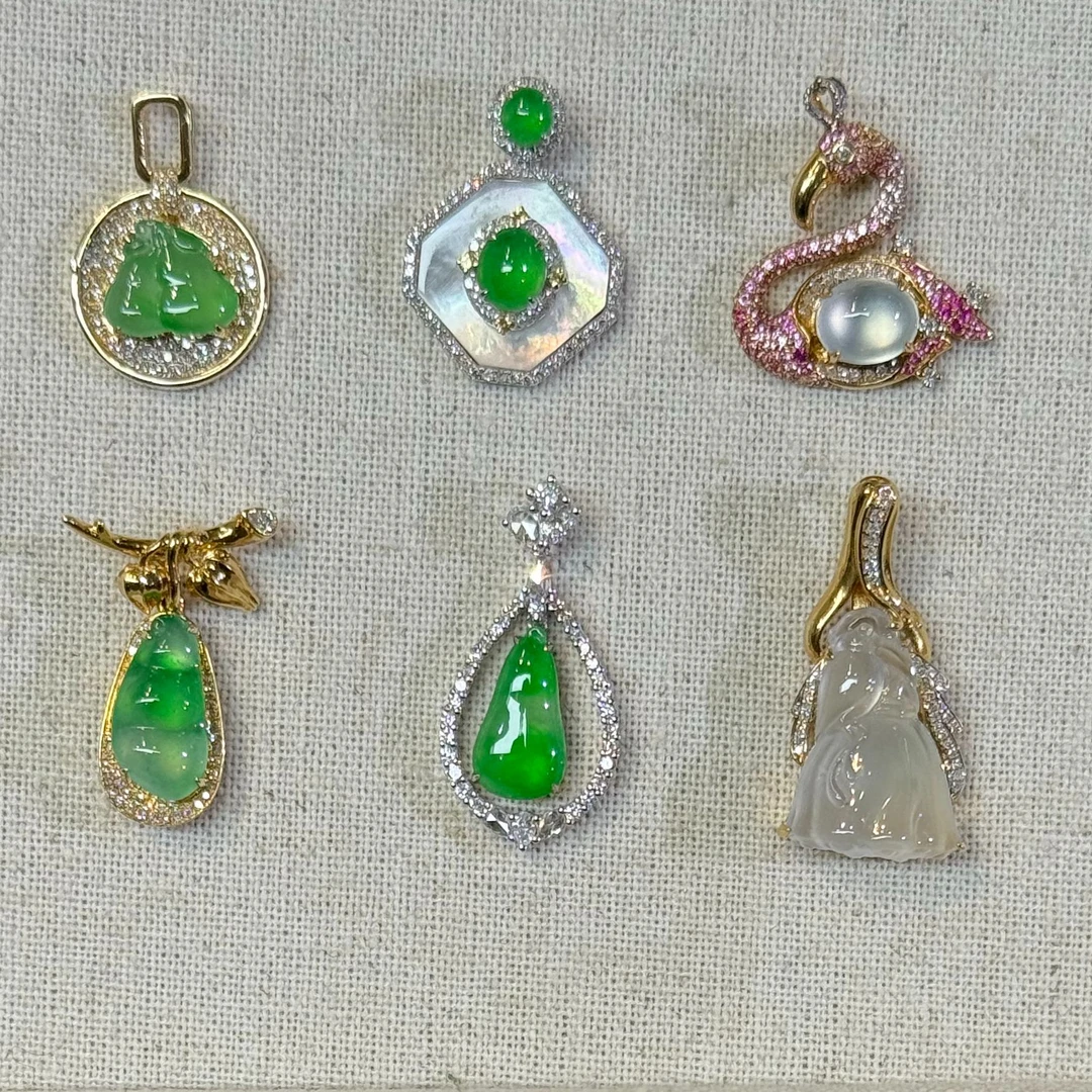 翡翠吊坠1件-18K金-多样性发货只发一件-AK5-BK|CXQ21