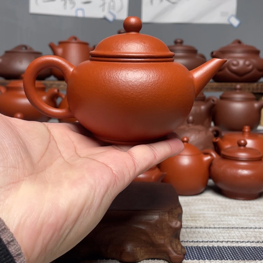 水平壶（210-220cc）-原矿朱泥-全手工紫砂壶孤品处理全品发货