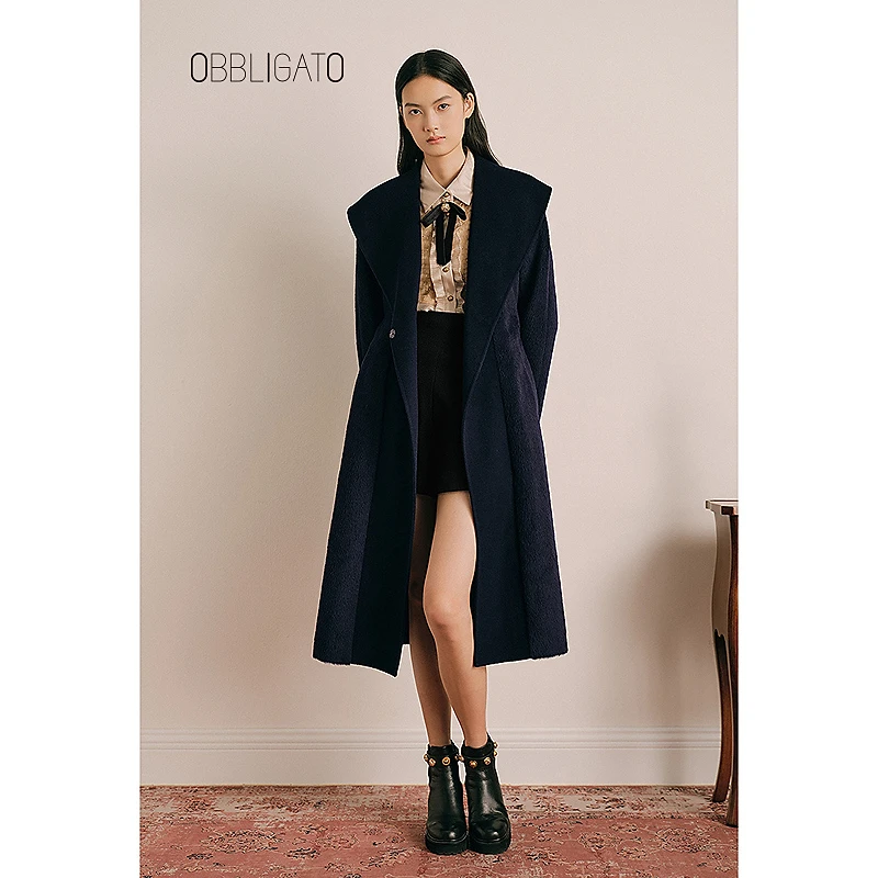 OBBLIGATO奥丽嘉朵冬季1C33580020大廓型收腰大衣