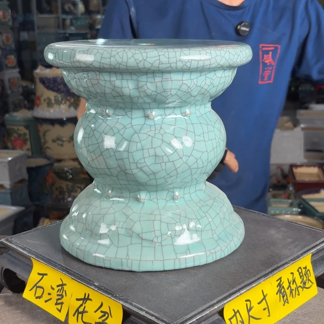 一风堂石湾花盆 面23高23修补痕迹微瑕