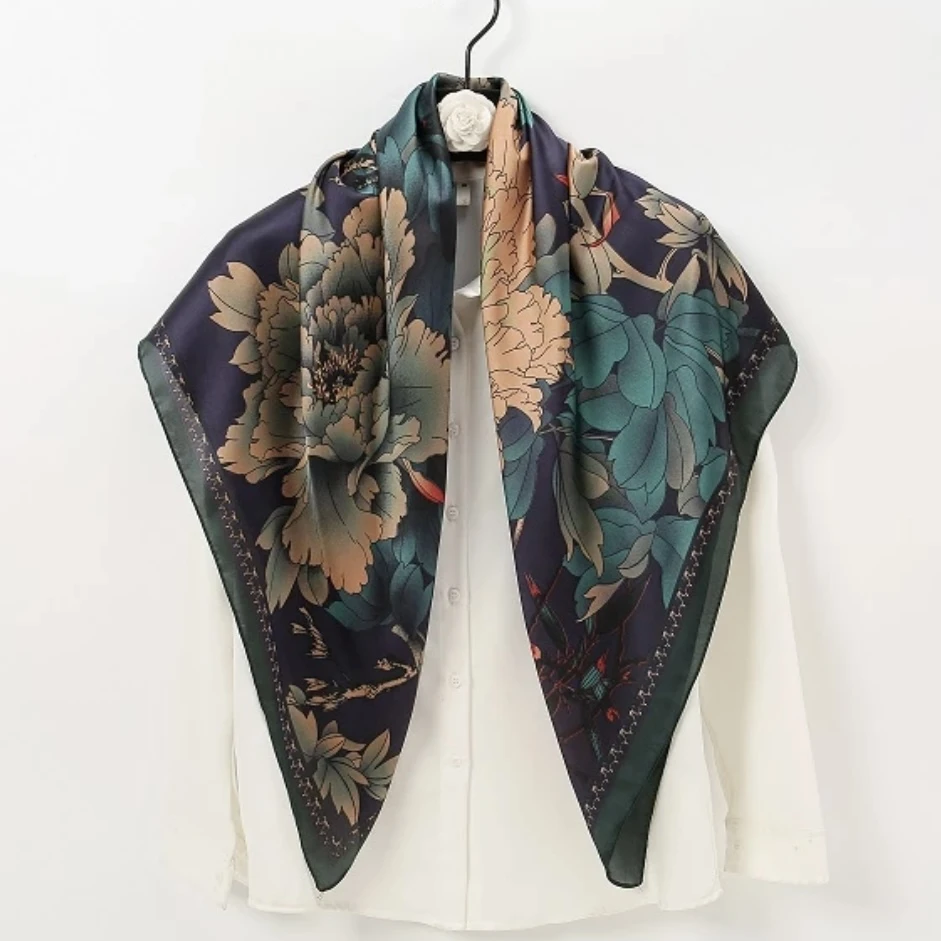 【90方巾 刹那芳华】90*90方巾显白洋气时尚百搭春季围巾9月