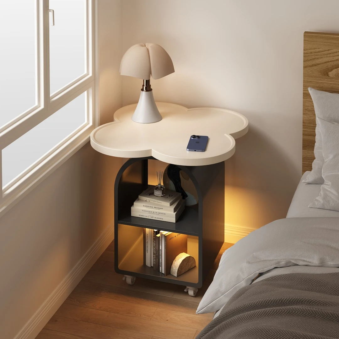 可移动床头柜小型家用卧室创意小推车简约时尚设计收纳置物架边几