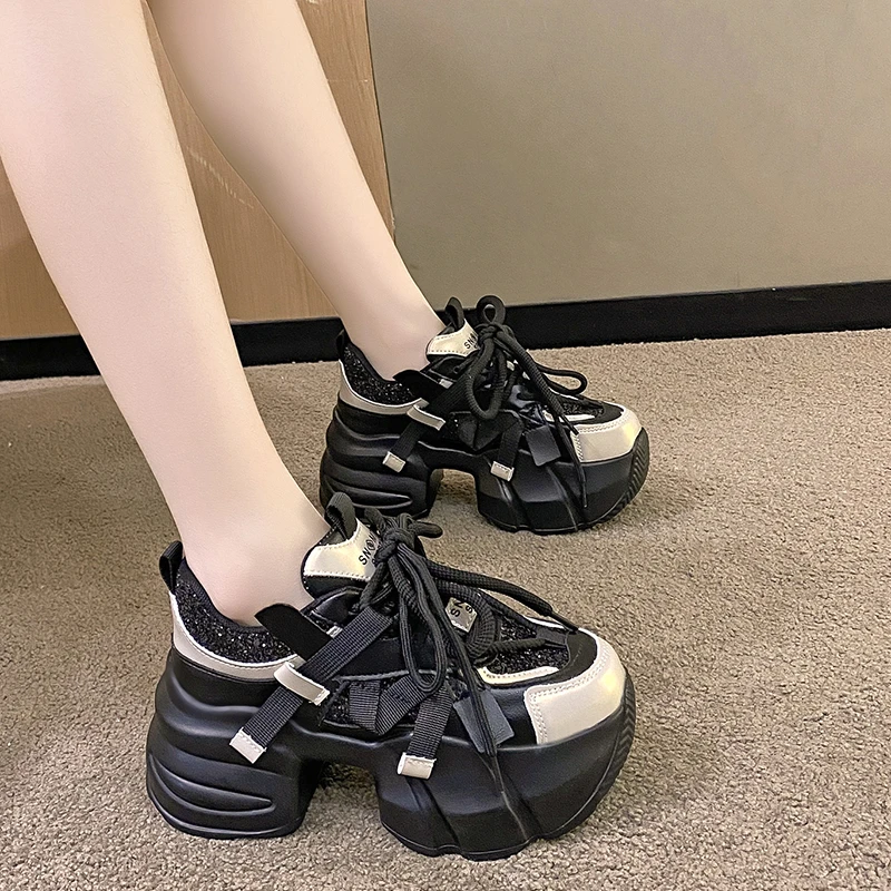 【春款-现货】厚底老爹鞋女2025新款爆款鞋子松糕小个子增高运动鞋