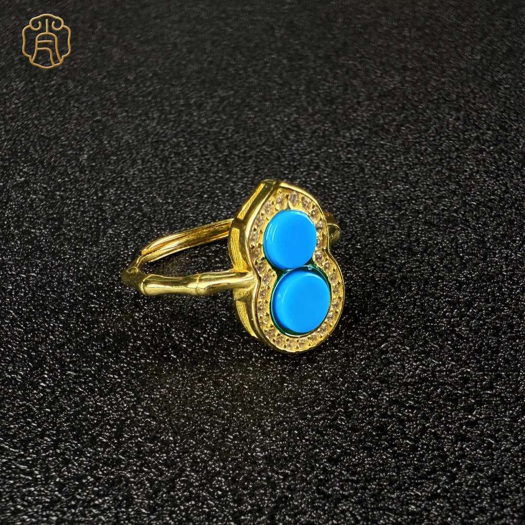 【肖娘子精选】臻品 · 葫芦戒指美松绿松暴力蓝开口戒指 多样性发一