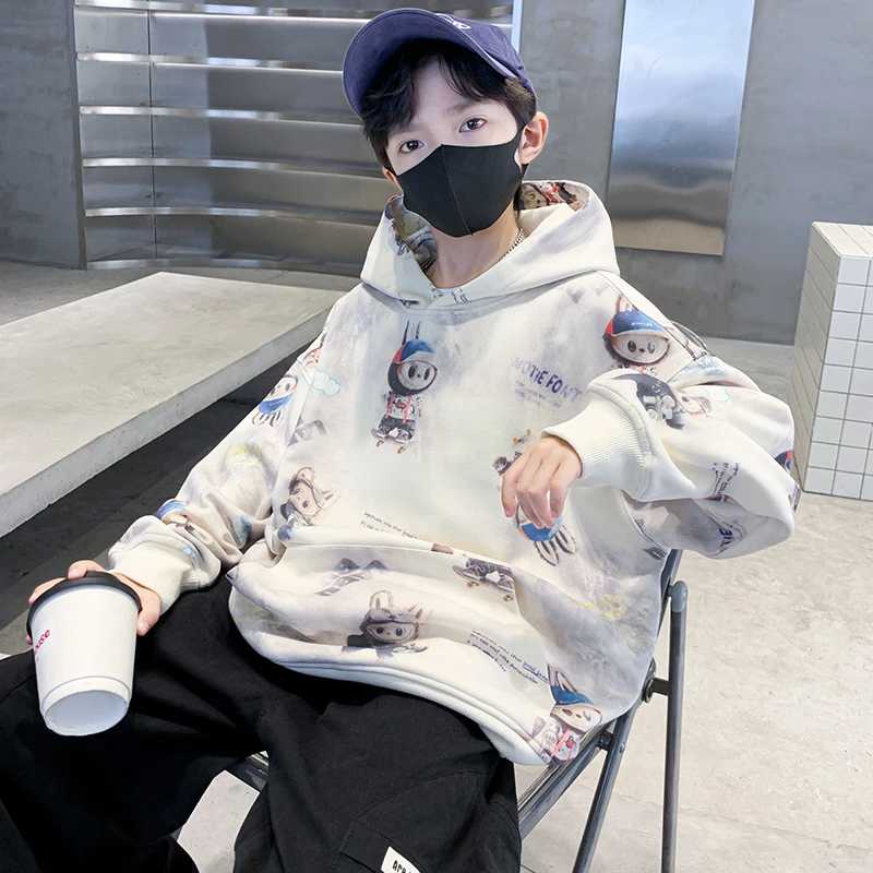 男童春秋款卫衣2025新款中大童秋装韩范长袖儿童秋季连帽上衣帅气